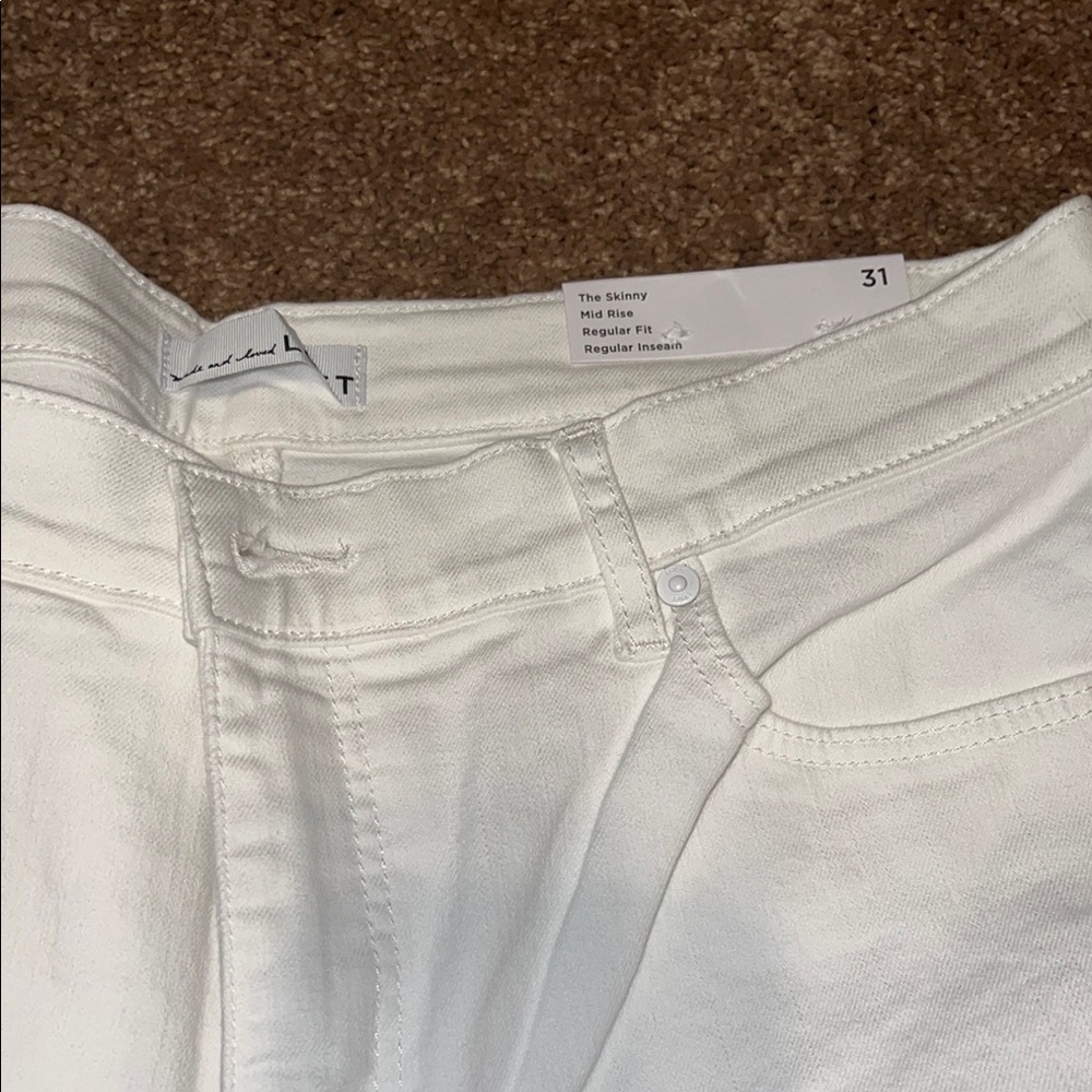 LOFT White Skinny Jeans Crisp Denim